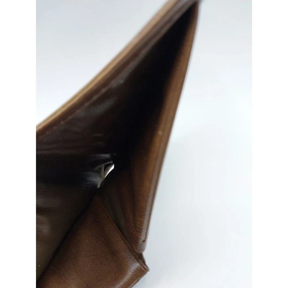 Golden Steer Billfold Wallet Brown Faux Leather with Picture Gallery